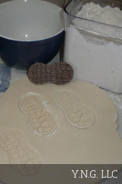 Peanut Outline With Detailed Stamp Set Of 2 Cookie Cutter Made in USA PR1253
