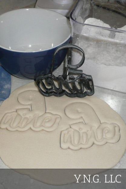 Number Nine 9 With Word Birthday Anniversary Cookie Cutter USA PR2410