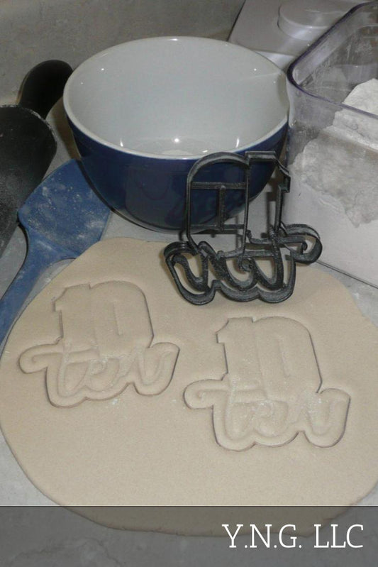 Number Ten 10 With Word Birthday Anniversary Cookie Cutter USA PR2411