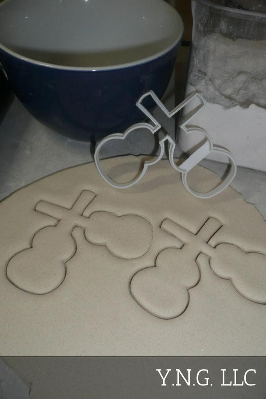 Dual Guitars Crossed Outline Two 2 Dueling Cookie Cutter USA PR3241