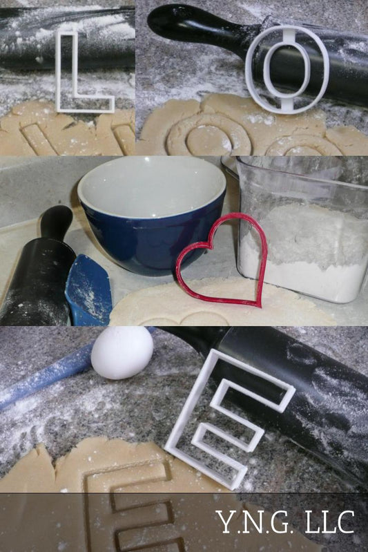 Love Letters L O Heart E Valentines Set Of 4 Cookie Cutters USA PR1192