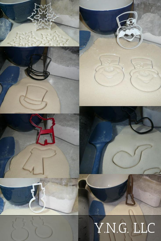 Frosty Snowman Snow Man Christmas Winter Set Of 7 Cookie Cutters USA PR1345