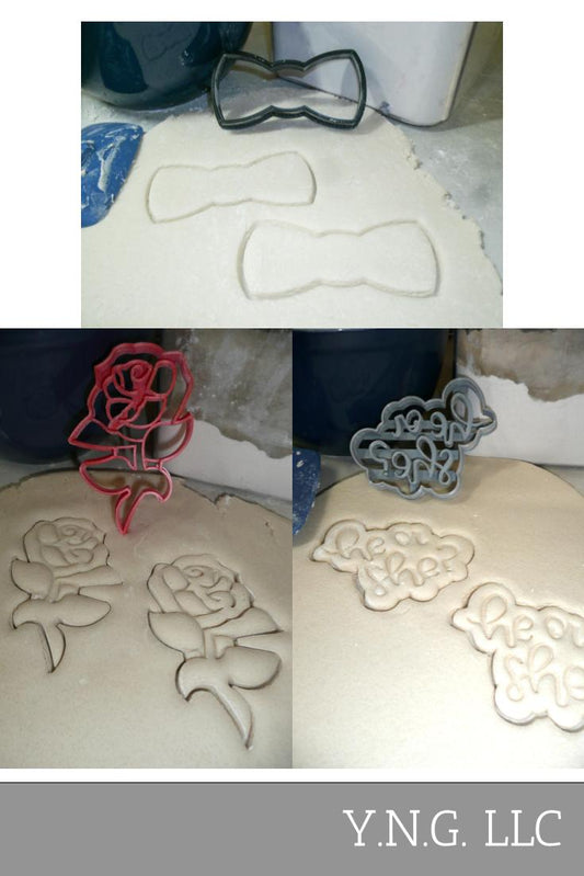 Beauty Or Beast Gender Reveal Baby Shower Set Of 3 Cookie Cutters USA PR1342