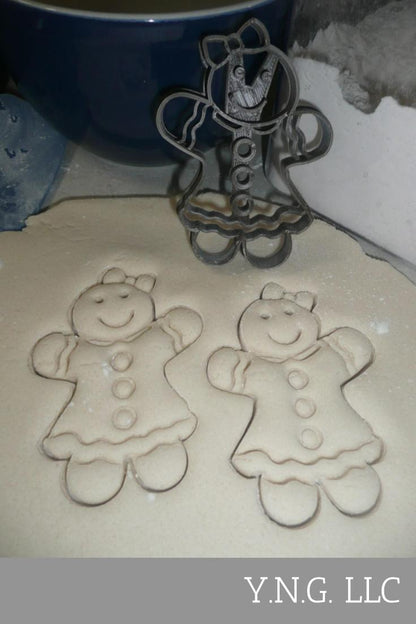 Gingerbread Couple Boy And Girl Christmas Set Of 2 Cookie Cutters USA PR1393
