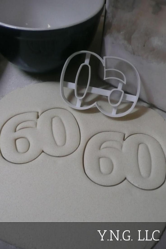 Number 60 Sixty Anniversary Birthday Sports Party Cookie Cutter USA PR108-60