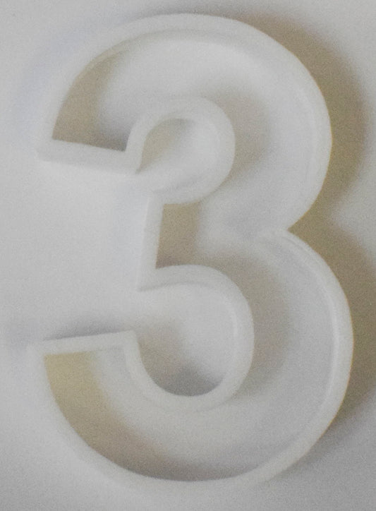 6x Number Three 3 Fondant Cutter Cupcake Topper Size 1.75" USA FD108-3