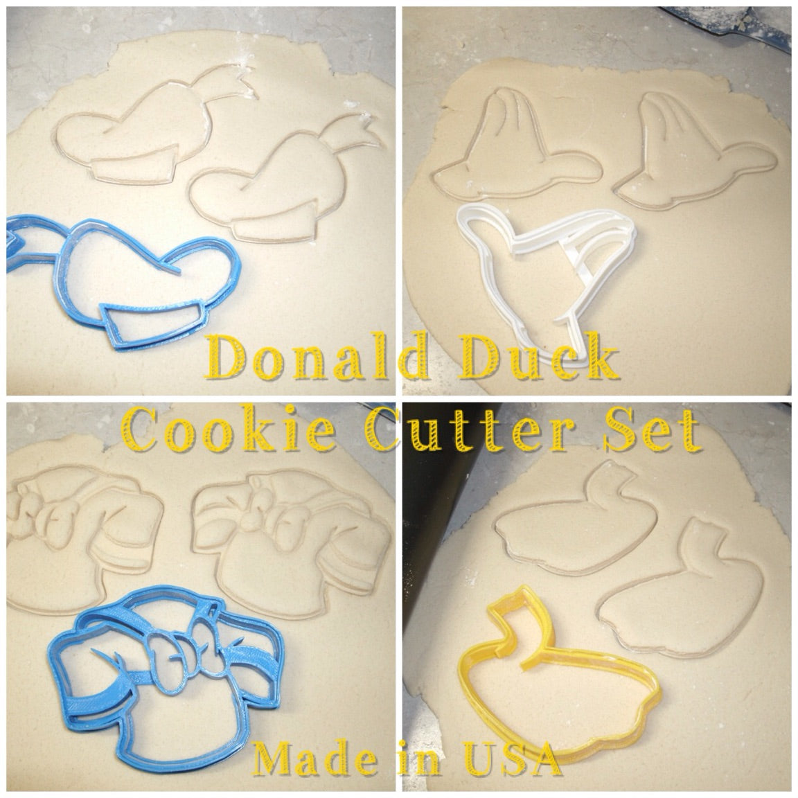 Donald Duck Cartoon Character Set of 4 Cookie Cutters USA PR534