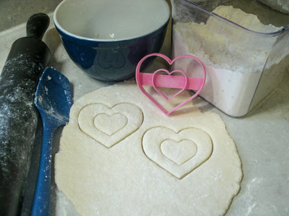 Double Heart Love Bridal Shower Wedding Anniversary Cookie Cutter USA PR301