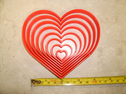 Ascending Hearts Love Geometry Shape Set Of 8 Cookie Cutters Made In USA PR901