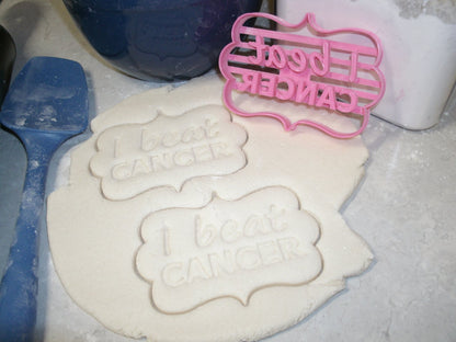 I Beat Cancer Survivor Remission Celebration Cookie Cutter Made in USA PR727