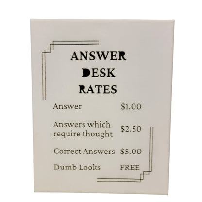 Answer Desk Rates Funny Office Sign 8x10 Canvas Wall Art Hanging LA1012