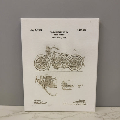 Harley Cycle Support Motorcycle Patent 8x10 Canvas Wall Art Hanging LA1013
