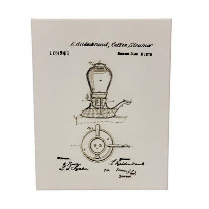 Coffee Steamer Espresso Patent Sketch 8x10 Canvas Wall Art Hanging LA1030