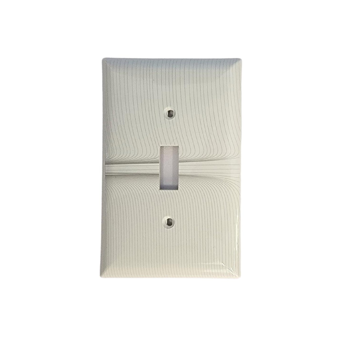 Geometric Design Single Toggle Light Switch Cover Wall Plate White LA143-PWP1