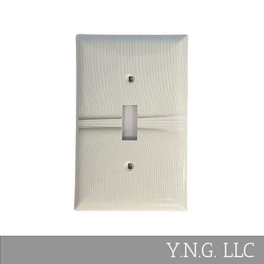 Geometric Design Single Toggle Light Switch Cover Wall Plate White LA143-PWP1
