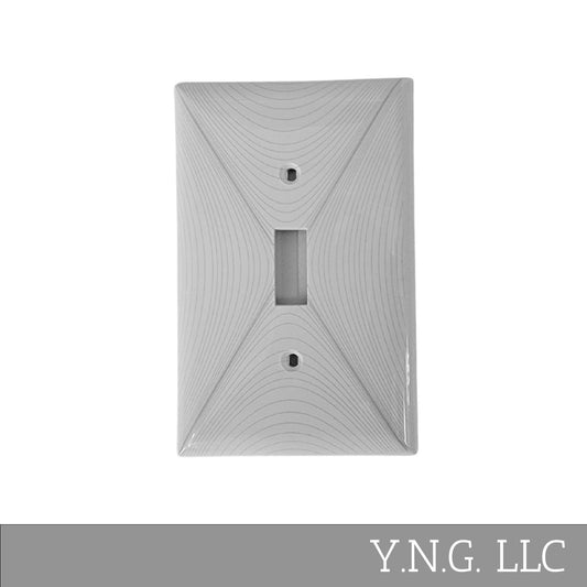 Geometric Design Single Toggle Light Switch Cover Wall Plate White LA143-PWP10