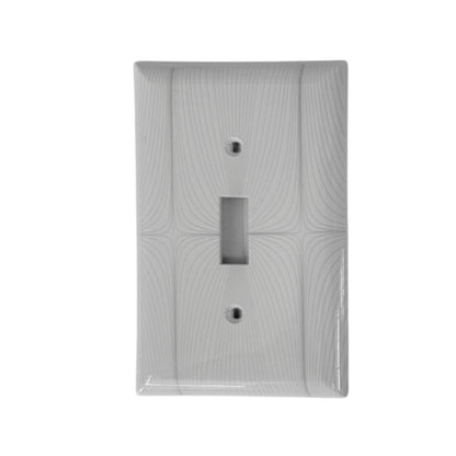 Geometric Design Single Toggle Light Switch Cover Wall Plate White LA143-PWP11