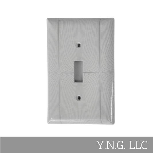 Geometric Design Single Toggle Light Switch Cover Wall Plate White LA143-PWP11