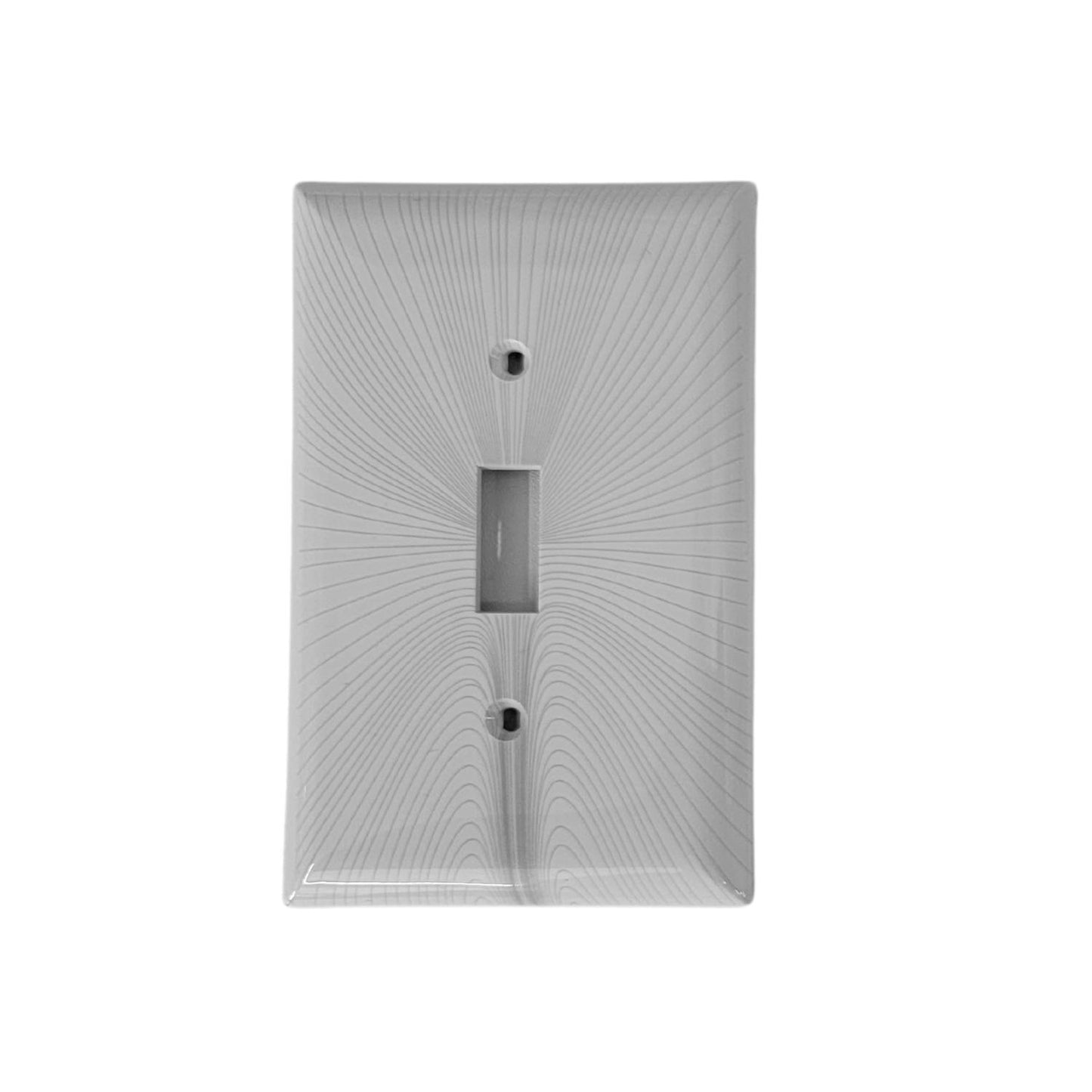 Geometric Design Single Toggle Light Switch Cover Wall Plate White LA143-PWP12