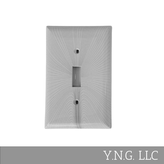 Geometric Design Single Toggle Light Switch Cover Wall Plate White LA143-PWP12