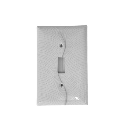 Geometric Design Single Toggle Light Switch Cover Wall Plate White LA143-PWP13