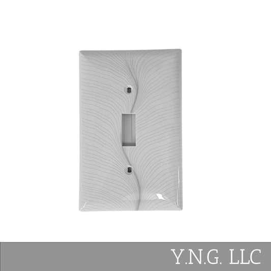 Geometric Design Single Toggle Light Switch Cover Wall Plate White LA143-PWP13