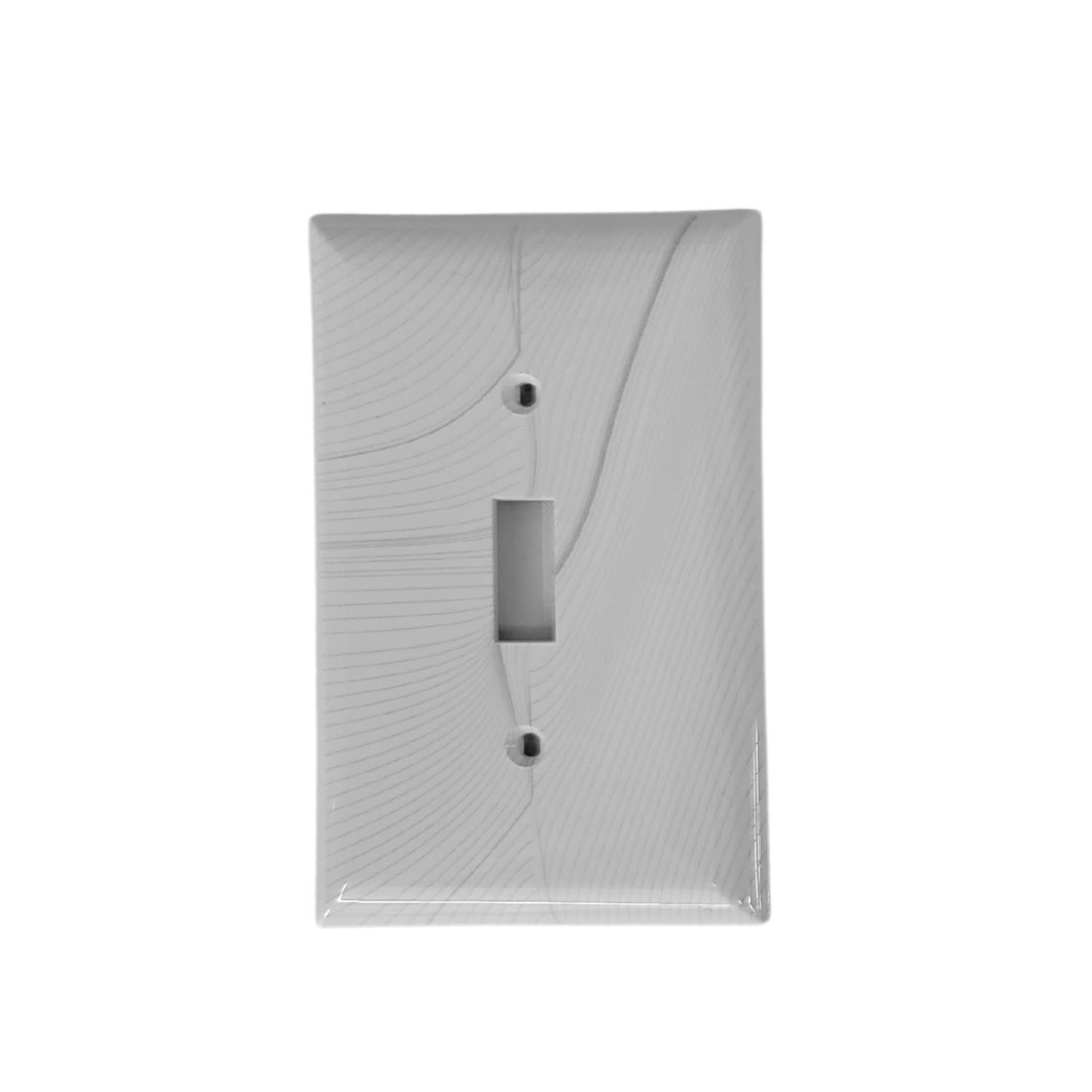 Geometric Design Single Toggle Light Switch Cover Wall Plate White LA143-PWP14