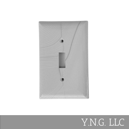Geometric Design Single Toggle Light Switch Cover Wall Plate White LA143-PWP14