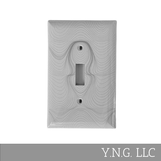 Geometric Design Single Toggle Light Switch Cover Wall Plate White LA143-PWP16