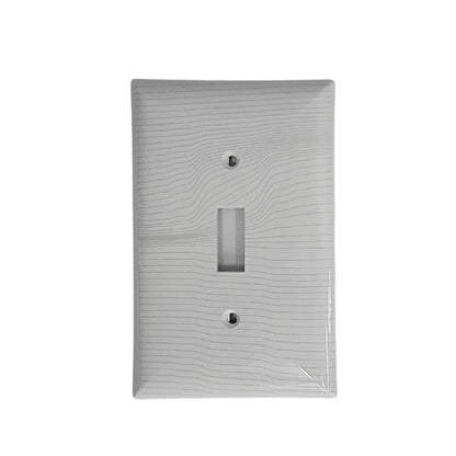 Geometric Design Single Toggle Light Switch Cover Wall Plate White LA143-PWP3