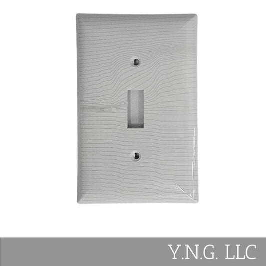 Geometric Design Single Toggle Light Switch Cover Wall Plate White LA143-PWP3