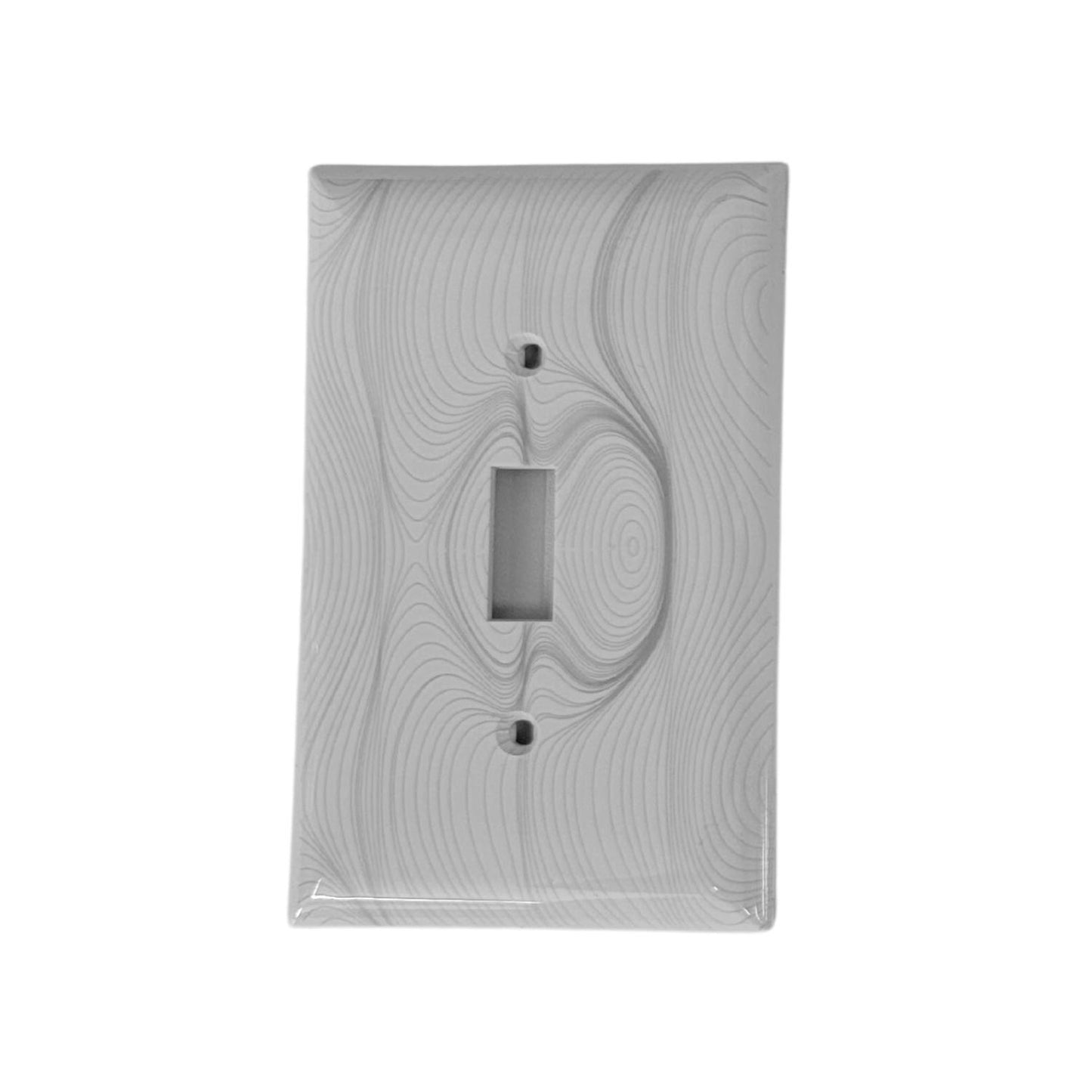 Geometric Design Single Toggle Light Switch Cover Wall Plate White LA143-PWP4