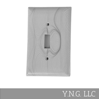 Geometric Design Single Toggle Light Switch Cover Wall Plate White LA143-PWP4