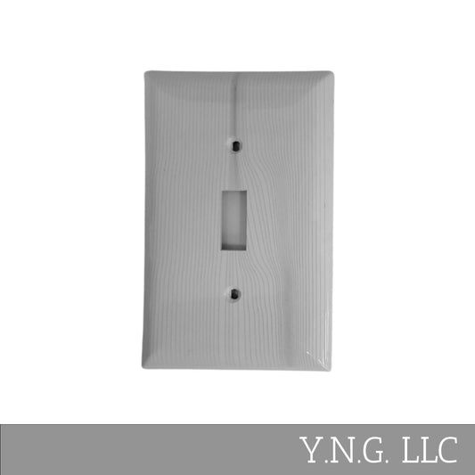 Geometric Design Single Toggle Light Switch Cover Wall Plate White LA143-PWP5