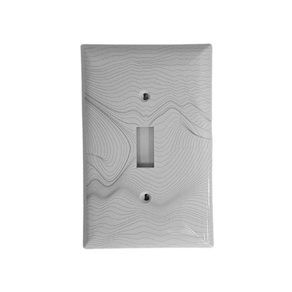 Geometric Design Single Toggle Light Switch Cover Wall Plate White LA143-PWP6