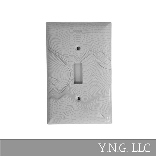 Geometric Design Single Toggle Light Switch Cover Wall Plate White LA143-PWP6