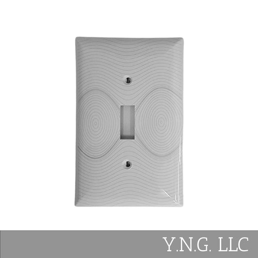 Geometric Design Single Toggle Light Switch Cover Wall Plate White LA143-PWP8