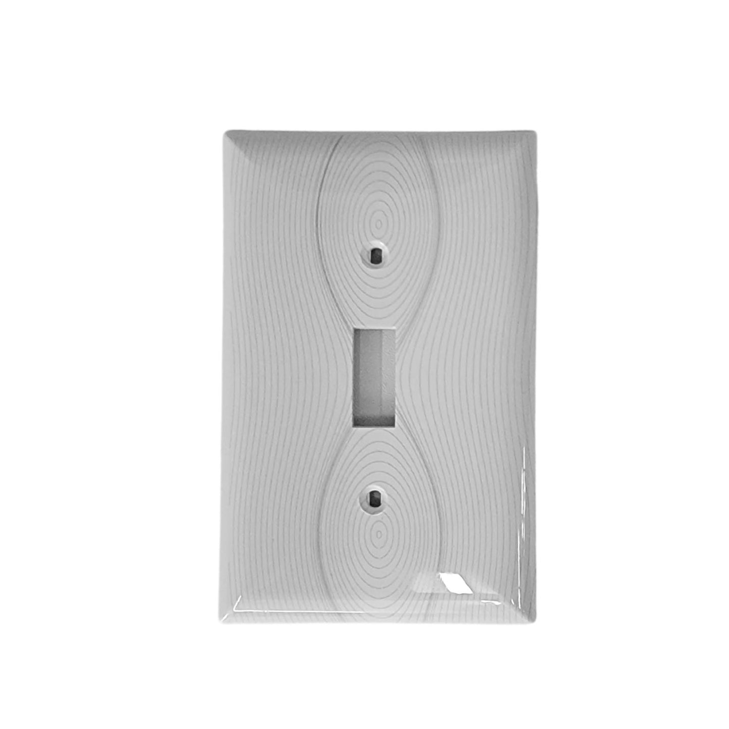 Geometric Design Single Toggle Light Switch Cover Wall Plate White LA143-PWP9