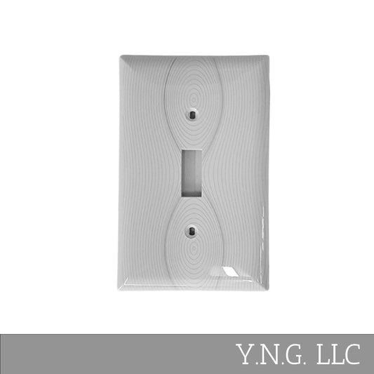 Geometric Design Single Toggle Light Switch Cover Wall Plate White LA143-PWP9
