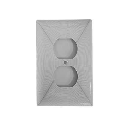 Geometric Design Single Duplex Outlet Cover Wall Plate White LA144-PWP10