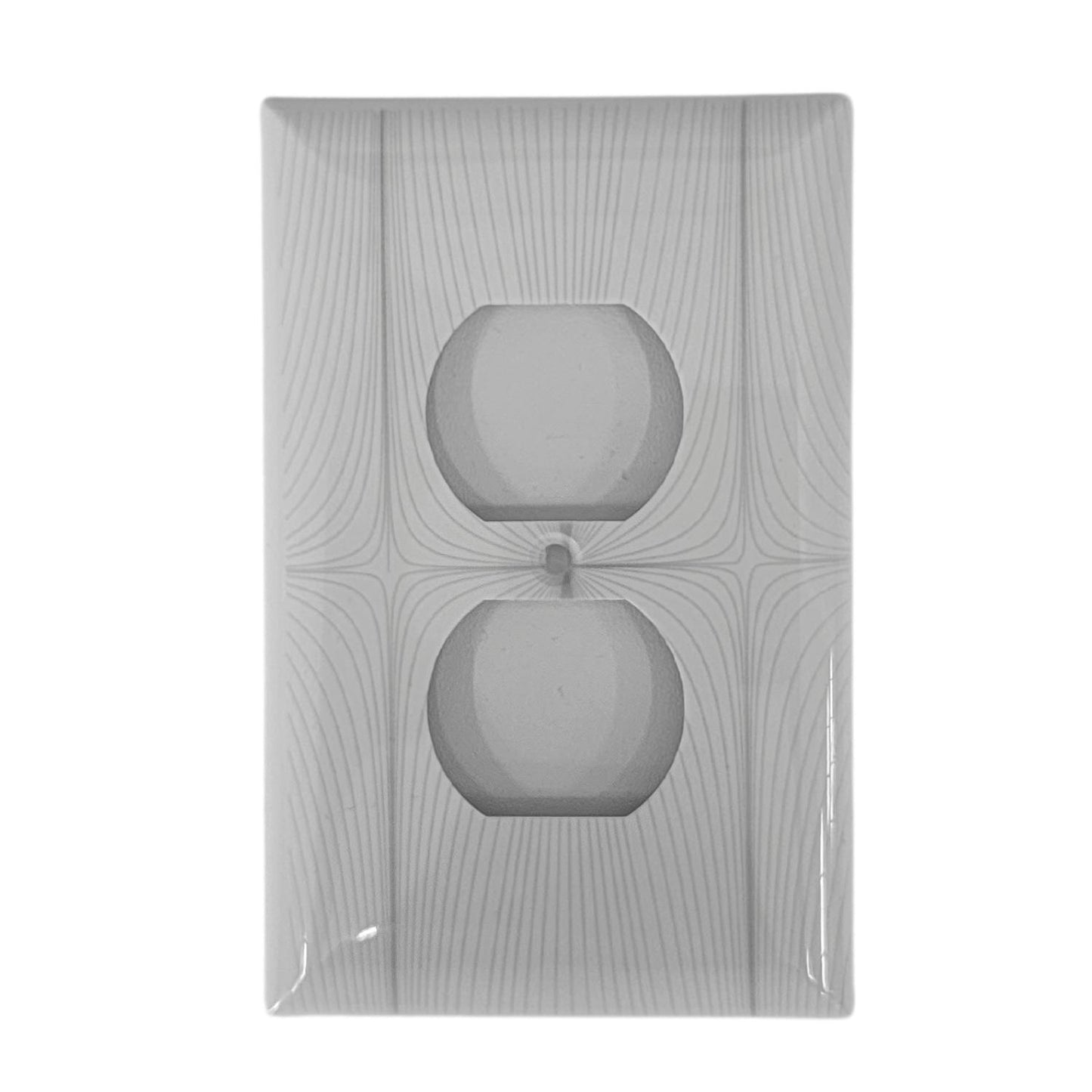 Geometric Design Single Duplex Outlet Cover Wall Plate White LA144-PWP11