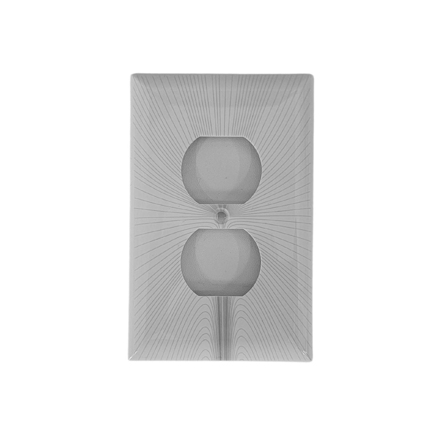 Geometric Design Single Duplex Outlet Cover Wall Plate White LA144-PWP12