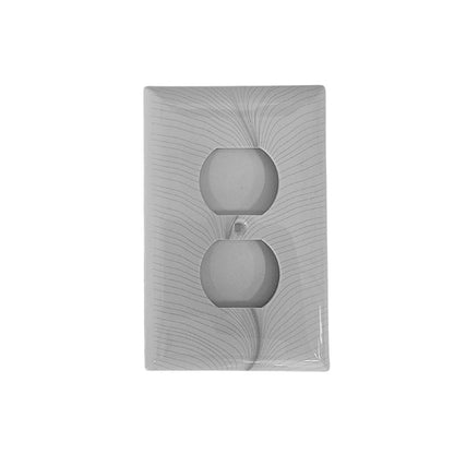Geometric Design Single Duplex Outlet Cover Wall Plate White LA144-PWP13