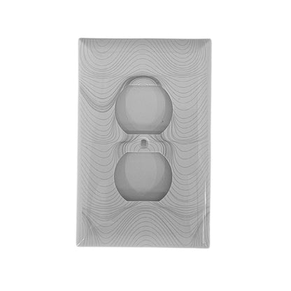 Geometric Design Single Duplex Outlet Cover Wall Plate White LA144-PWP16