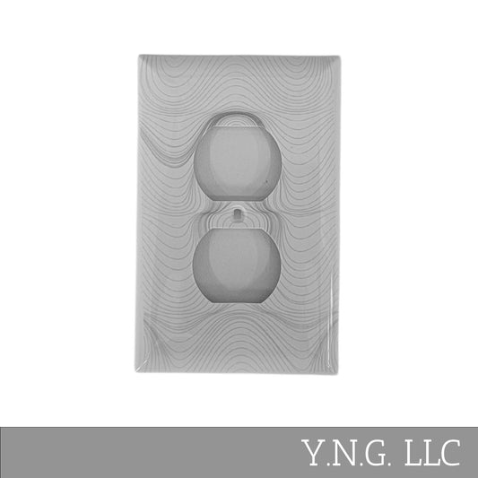 Geometric Design Single Duplex Outlet Cover Wall Plate White LA144-PWP16