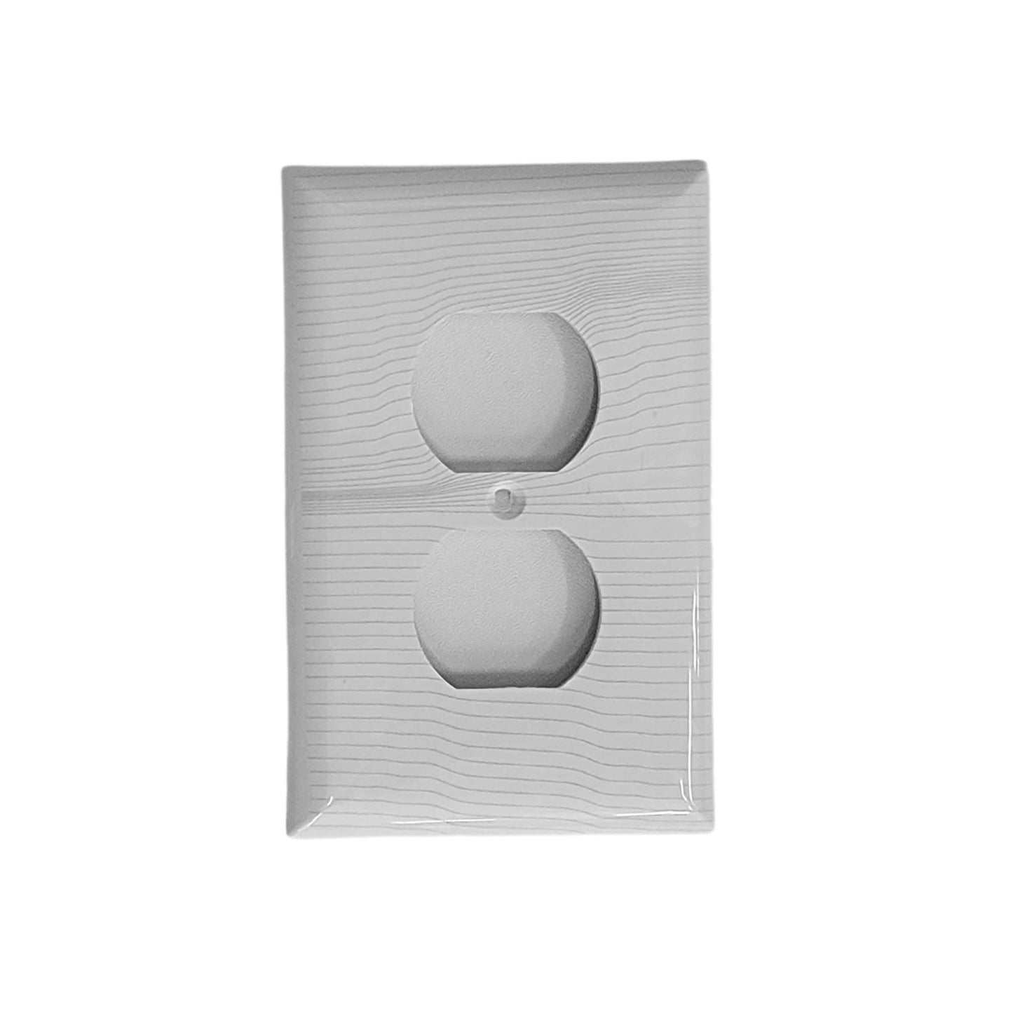 Geometric Design Single Duplex Outlet Cover Wall Plate White LA144-PWP3