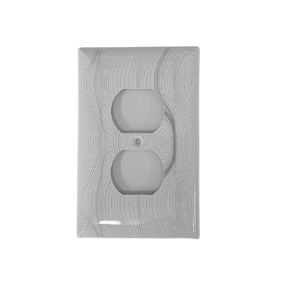 Geometric Design Single Duplex Outlet Cover Wall Plate White LA144-PWP4