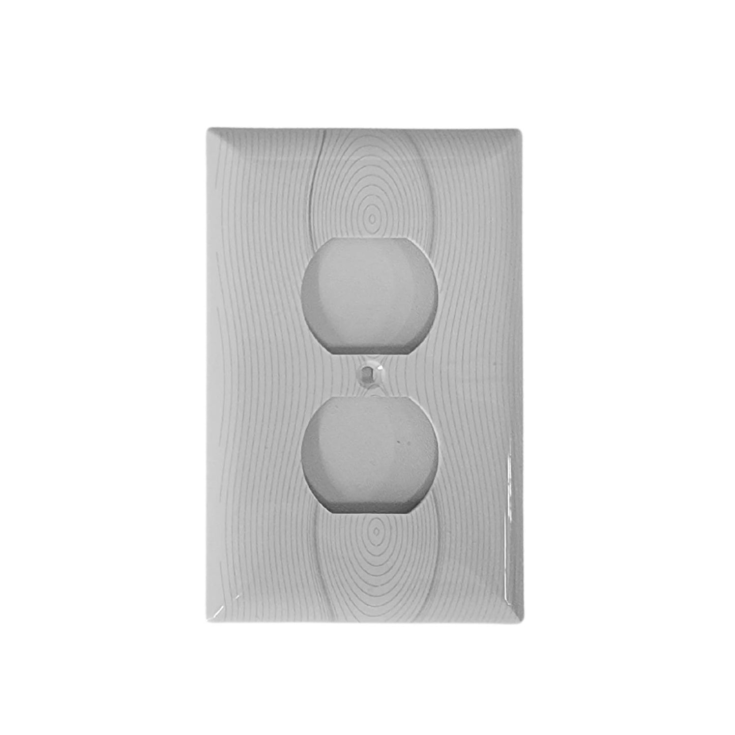 Geometric Design Single Duplex Outlet Cover Wall Plate White LA144-PWP9