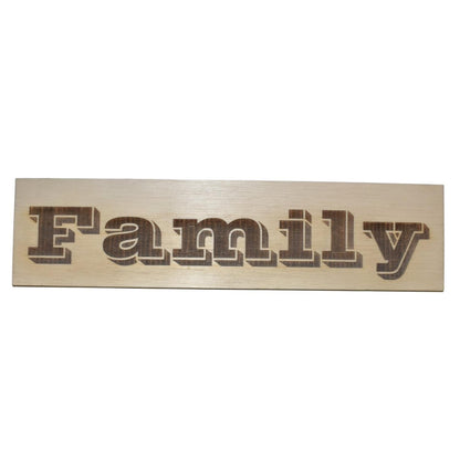 Family Word Wood Sign Wooden Hanging Decor Made in USA LA147-WL