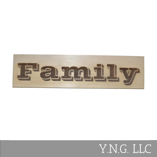 Family Word Wood Sign Wooden Hanging Decor Made in USA LA147-WL